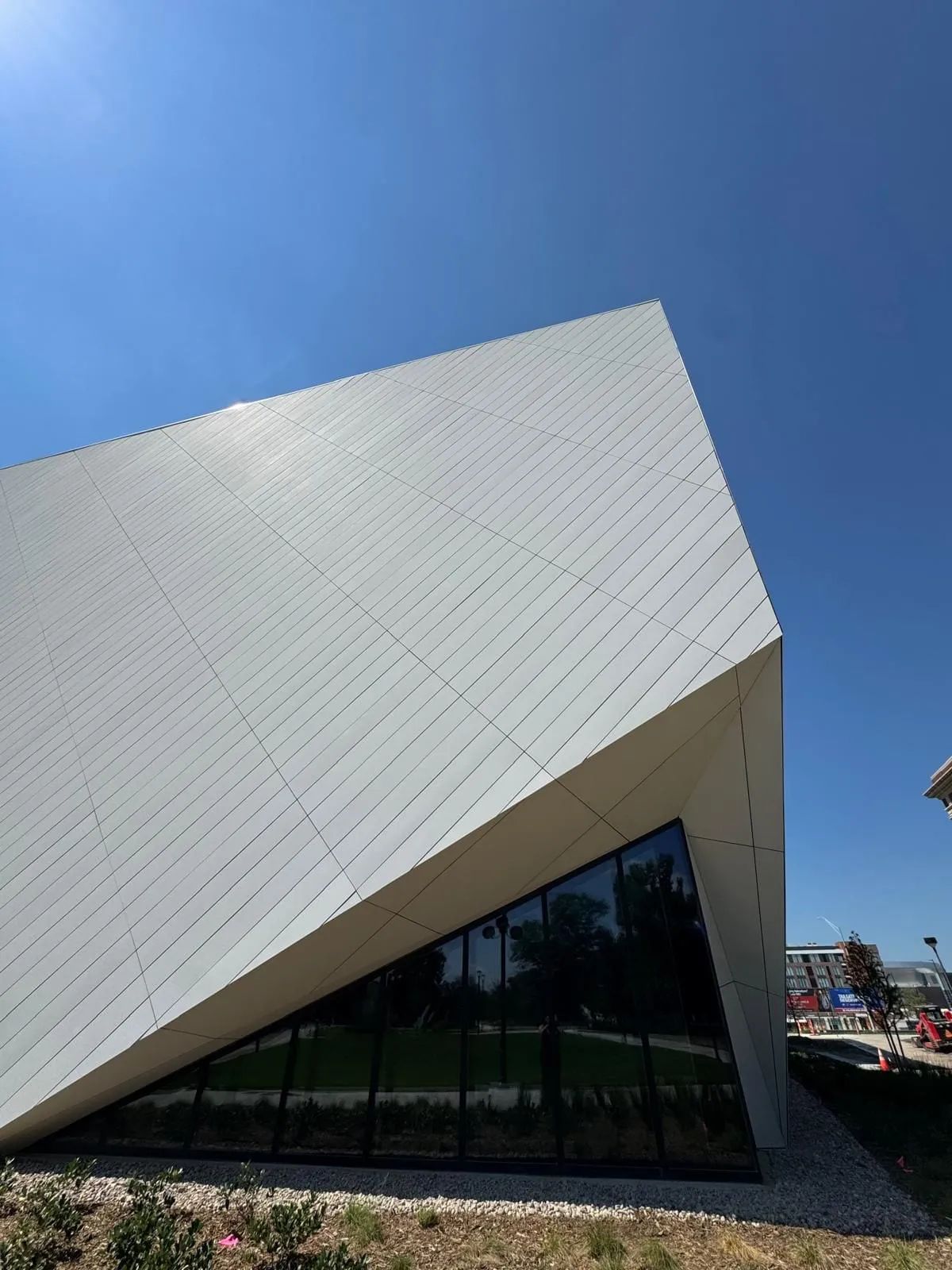 UNL Westbrook Music Building — Swisspearl fiber cement installation, SikaTack glue-on application. (4/16)