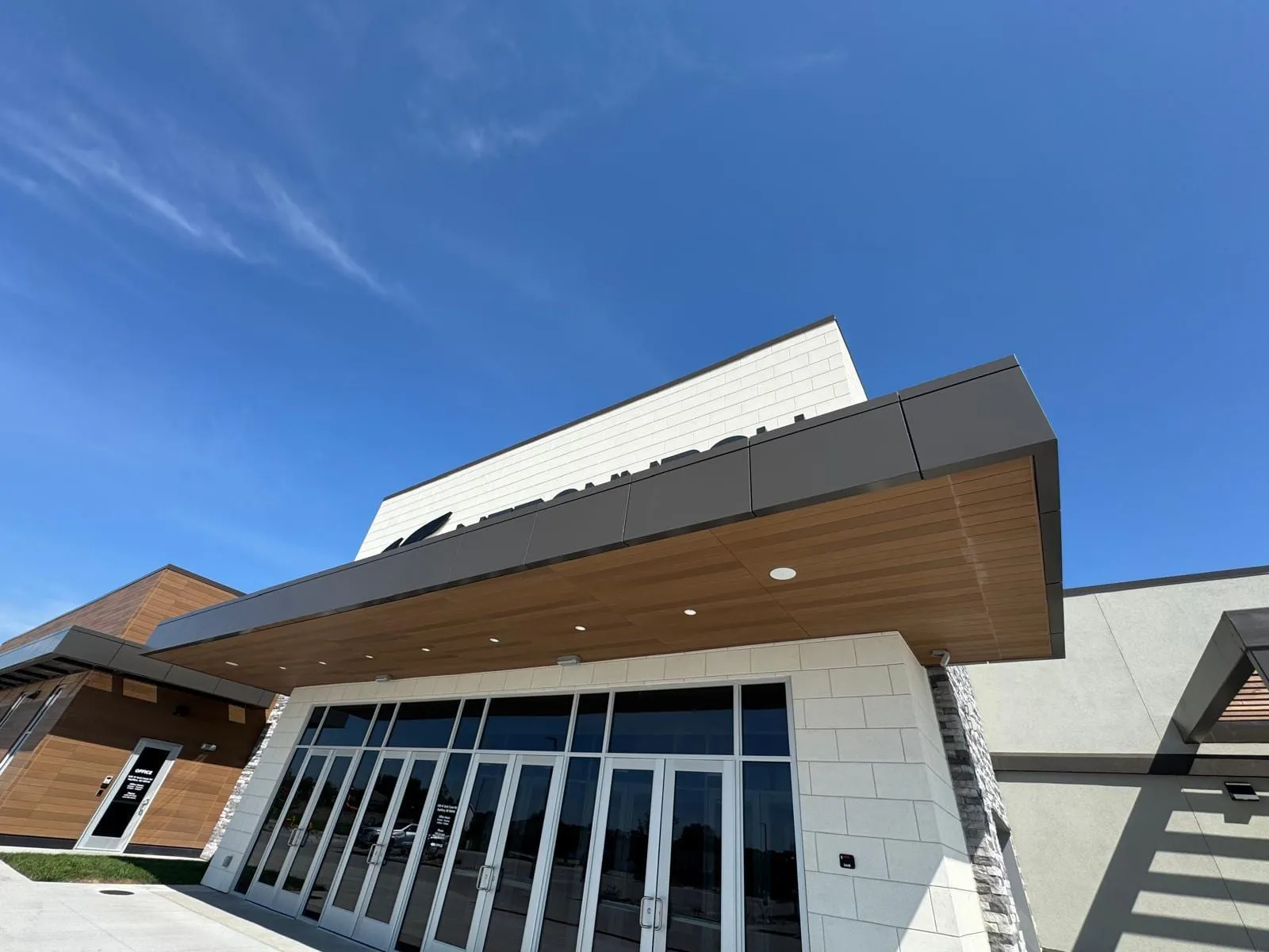 Life Church — Installation of both exterior cladding systems: ACM and Nichiha AWP 3030. (6/11)