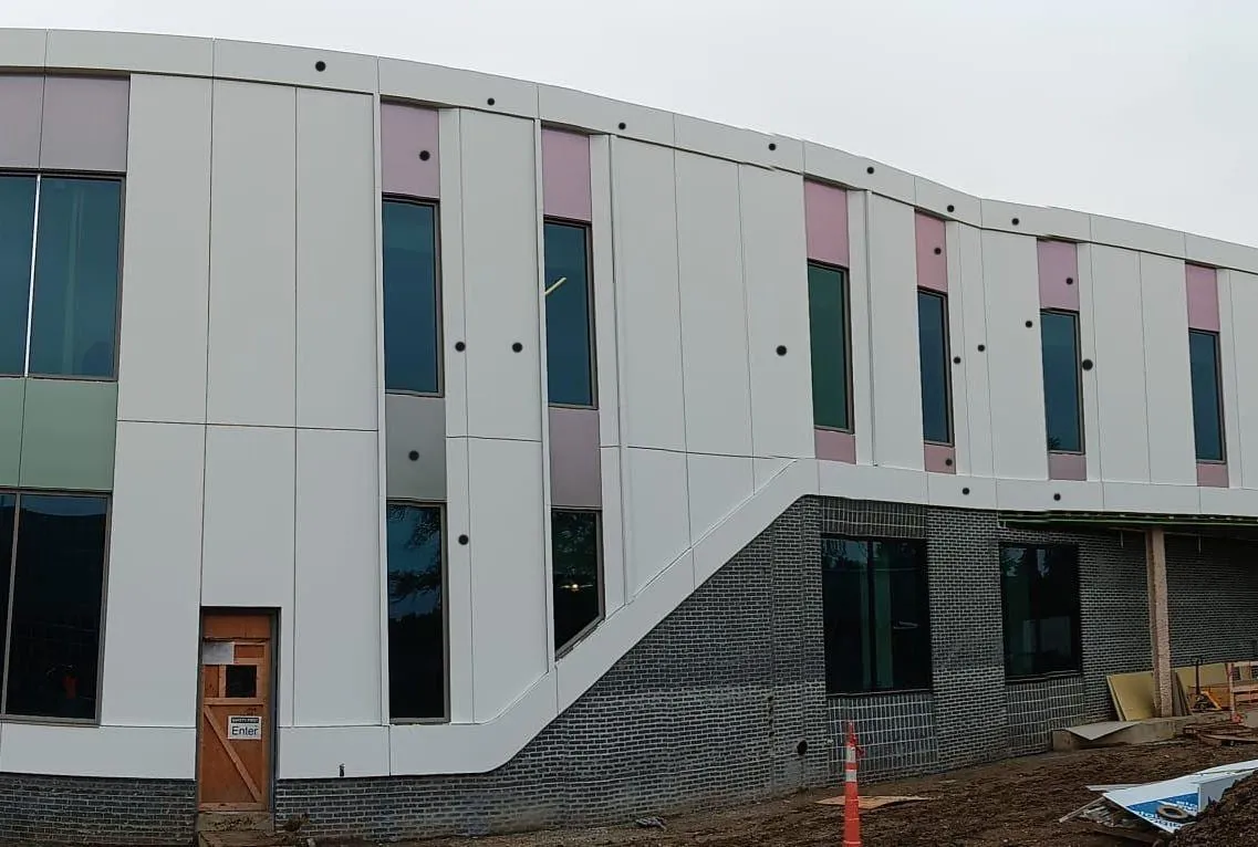 Children’s Nebraska Behavioral Health & Wellness Center — ACM panel and GeoLam installation across the building envelope. (8/9)